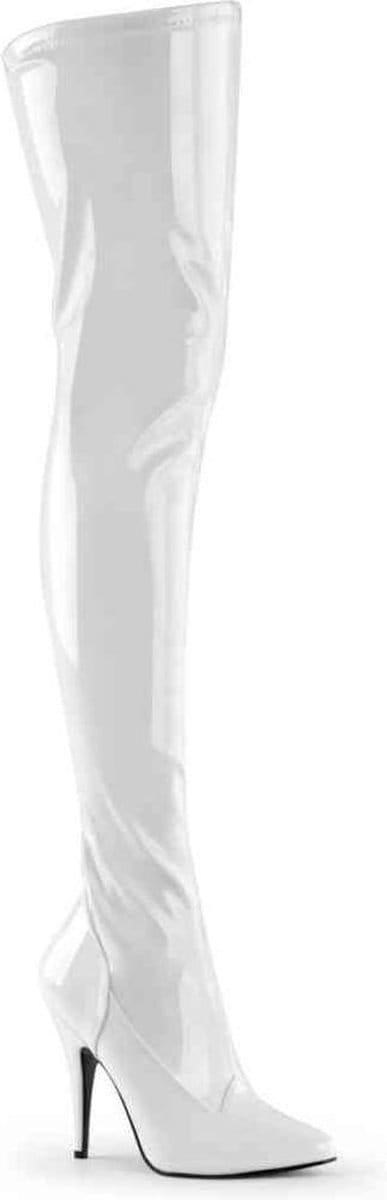 Pleaser Overknee Laarzen -37 Shoes- SEDUCE-3000 US 7 Wit