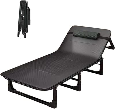 Vouwbaar Bed - Gastenbed Opklapbaar - Extra Slaapplek Creëren - Verstelbare Rugleuning - 75 cm Breed - Zwart