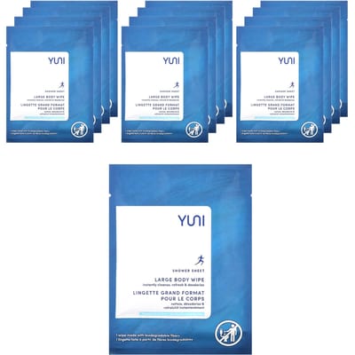Yuni Beauty, drap de douche, menthe poivrée et agrumes, 12 feuilles blue