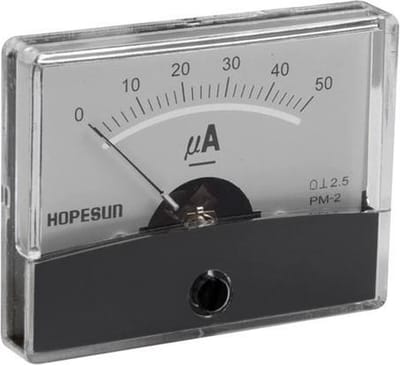 Analoge Paneelmeter Voor Dc Stroommetingen 50µa Dc / 60 X 47Mm