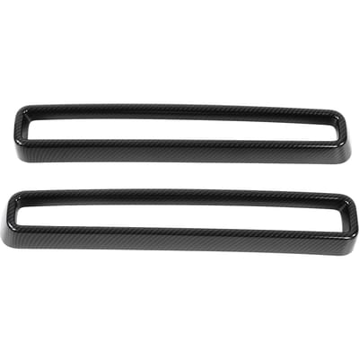2 Stuks Voorgrille Cover Trim Auto Aanpassingen Vervanging voor Dodge Challenger 2015‑2021 Koolstofvezel Stijl black