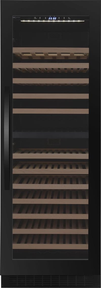 Wine Klima D167T - Wijnkoelkast - Tussenbouw - Vrijstaand - 165 flessen - 2 zones - Deur ZWART/GLAS