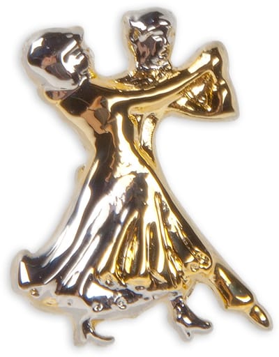 Broche van Danspaar - met Sieradendoosje - Dans Cadeau - Sierpin - Roestvrij Staal - Goud/Zilver - Valentijn - Diamant HW07972