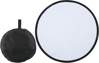 Ronde fotoreflector zilver wit 2-in-1 reflector - zacht vullicht - draagbare fotostudio - live verlichting - fotografie - opbergtas - 80 cm