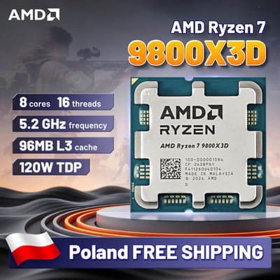 AMD Ryzen 7 9800X3D Processor 8-Core 16-Thread AM5 Desktop CPU 3D V-Cache Gaming Processor Tray Zonder Doos
