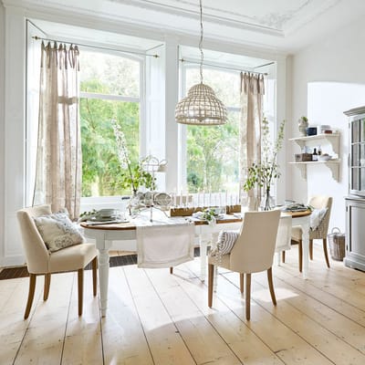 LOBERON Eettafel Pinecrest wit/bruin