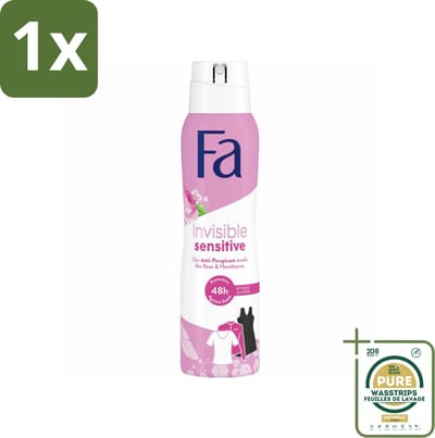 1 x Fa Deodorant Spray Invisible Sensitive 150 ml- Deodorant Spray - Anti-transpirant - Perspirant - Gevoelige Huid - 48 Uur Bescherming