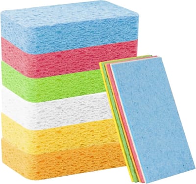 18 Stuks Schoonmaak Spons voor Keuken en Badkamer - Universele Gecomprimeerde Cellulose Spons voor Afwas, Ramen en Auto's
