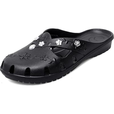 Slippers Dames Mode Ademend Buiten Platform Baotou Dames Jelly Slippers Binnen Huis Strand Roma Gat Schoenen Nieuw In Zomer 40 black