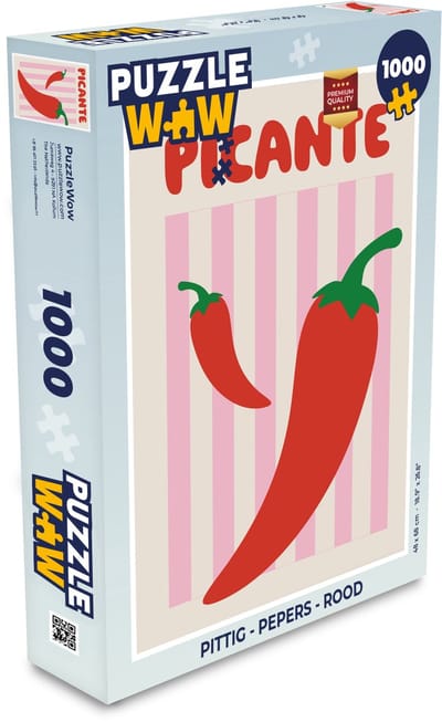 Puzzel Pittig - Pepers - Rood - Legpuzzel - Puzzel 1000 stukjes volwassenen