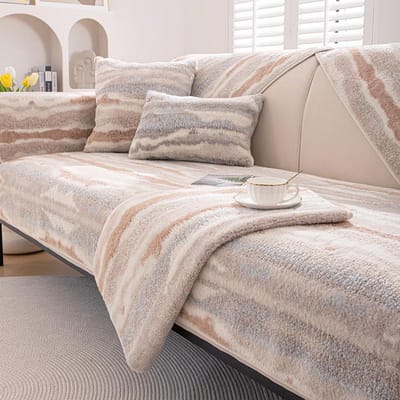 Bankkussen Winter Pluche Nieuwe Franse Crème Stijl Bankhoes Kussen Verdikt Antislip Bankhoes Doek 70*70