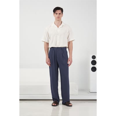 Elastische Taille Rechte Plooibroek