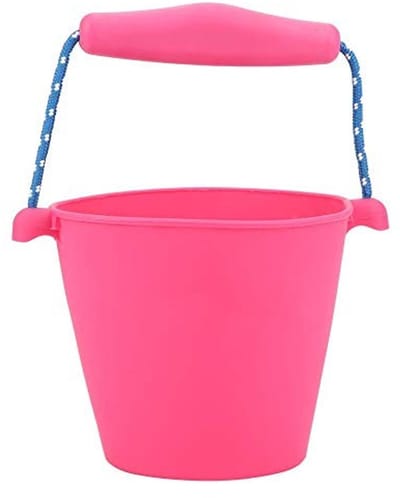 Dailygoody - Opvouwbare Emmer - Siliconen Zandemmer - Lichtgewicht en Compact - Roze Rood - Ideaal voor Strand en Camping - Geschikt voor Kinderen