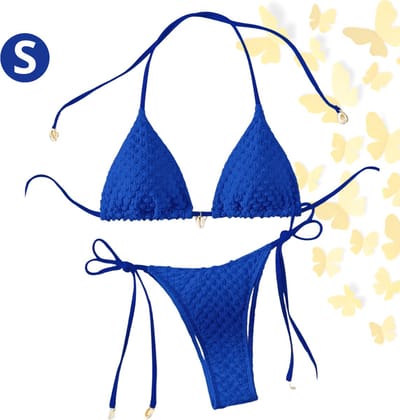 Livano Bikini Dames - Meisjes Bikini - Badpak - Push Up - Vrouwen Badkleding - Zwemmen - Sexy Set - Top & Broekje - Koningsblauw - Maat S