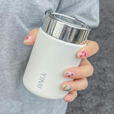 230ml Mini RVS Thermos Mok Mode Draagbare Zak Vacuümfles Koffie Thee Thermische Waterfles Tumbler wit