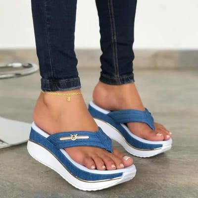 Dames Sandalen Sandalen Dames Hoge Kwaliteit Dames Schoenen Zomer Platform Wedge Slippers Sandalen 40 blauw
