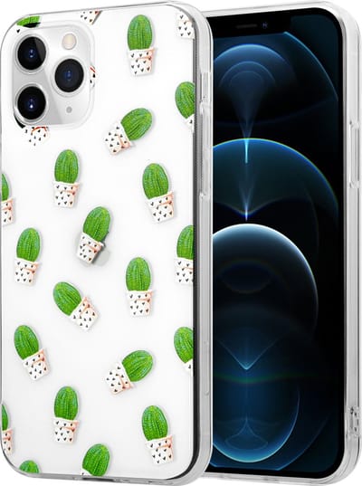 ShieldCase Cute Cactus geschikt voor Apple iPhone 12 / 12 Pro - 6.1 inch hoesje - Stijlvol en Uniek Telefoonhoesje met Cactusontwerp Voor Optimale Bescherming - Optimale Bescherming