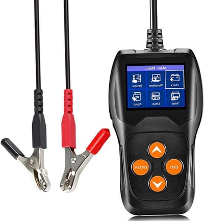 Accutester - Batterij Analysator - Auto Onderhoud - Intelligent LCD - 12V Batterijen - Zwart