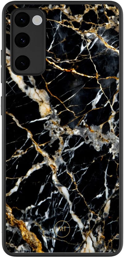 Hoesje geschikt voor Samsung Galaxy S20 FE - Black marble elegance - TPU Hard Case Backcover - Zwart - Mooie Telefoonhoesjes