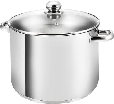 Grote Inductie Kookpan Ø 30 cm - Roestvrij Stalen Pot met Glazen Deksel - 15 Liter