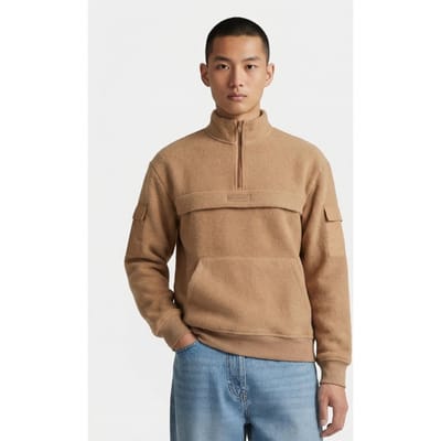 Karl Lagerfeld Camel Sweat Troyer Maat: XS | Sweaters Outlet | Heren | Beige