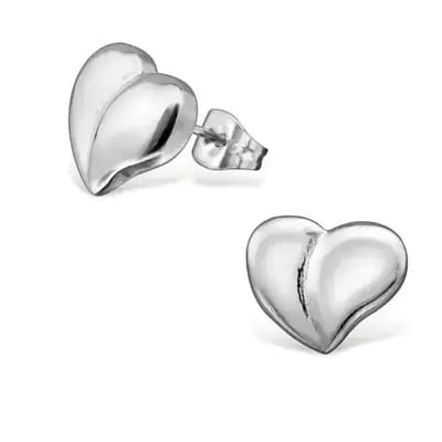 Aramat Jewels | Oorbellen | RVS Hartjes Oorbellen - Dames & Kinderen Oorstekers | Zilverkleur-12x10mm | | | Staal | Kinderen, Volwassenen | Verkleurd niet