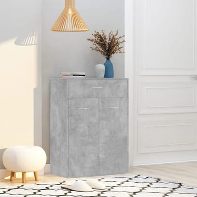 vidaXL - Schoenenkast - 60x35x84 - cm - bewerkt - hout - betongrijs
