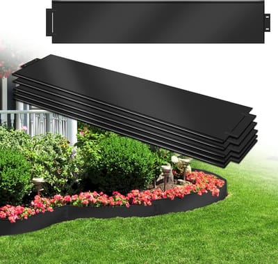 Graszoden Randen - Tuinafscheiding Metaal - Tuinranden Afbakenen - Flexibel Buigbaar - 100x15cm 35 Meter - Zwart