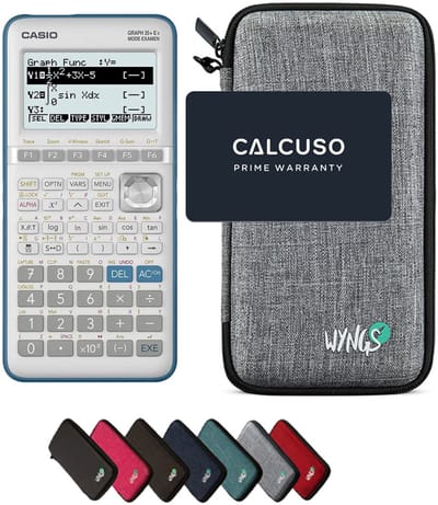Casio Graph 35+E II incl. WYNGS Beschermhoes Lichtgrijs - Grafische Rekenmachine - Basis Pakket