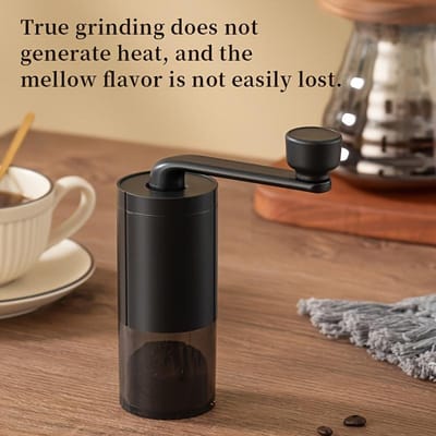 Moulin à café manuel portable avec noyau en céramique réglable - Parfait pour le bureau, les voyages et le camping - Moulin à manivelle en acier inoxydable et ABS