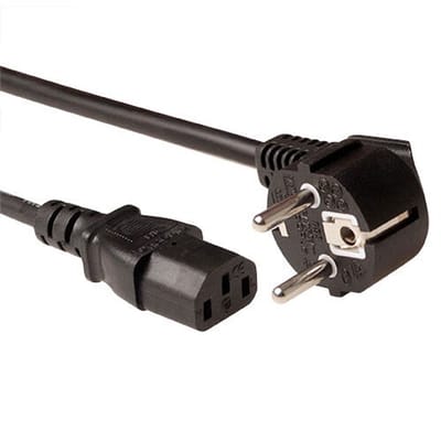 ACT Netsnoer LSZH Schuko CEE 7/7 male (haaks) - C13 IEC 60320 zwart 2 m AK5211