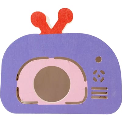 Duvoplus - Hok - Knaagdier - Knaagdieren Houten Speelhuis Tv 19,6x8,5x17cm Meerkleurig - 1st
