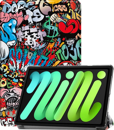 Hoesje Geschikt voor Apple iPad Mini 7 (2024) - 8.3 inch - 7e Generatie - Dun & Stevig - Trifold Bookcase - Hard Cover - Hardcover Book Case - Tablet Hoes - Graffity