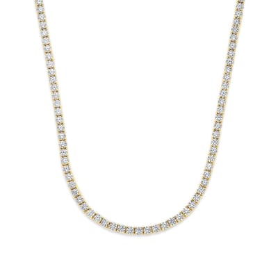9NB-1632-Y – Zilveren tennis ketting – Met witte zirkonia 2,5 mm – Goudkleurig – 925 zilver – 40+5 cm