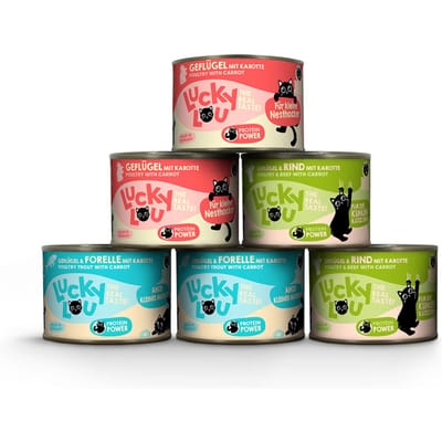 6x200g Lucky Lou Lifestage Kitten Mix I (3 soorten) nat kattenvoer