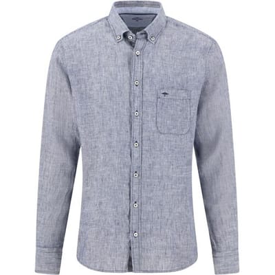 Fynch-Hatton Overhemd Linnen Fine Striped Button-Down Navy / male