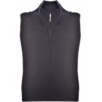 John Miller Trui Merino Half Zip Navy / male