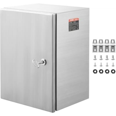 VEVOR schakelkast 50 x 40 x 20 cm elektrische behuizing 304 roestvrijstalen wandgemonteerde behuizing voor elektrische en elektronische apparatuur IP66 waterdicht