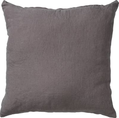 Dutch Decor LINN - Kussenhoes 45x45 cm - 100% linnen - effen kleur - Charcoal Gray - antraciet - met rits - zonder binnenkussen