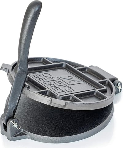 Gietijzeren Tortillapers 20 cm - Voor Traditionele Maïs Tortilla's