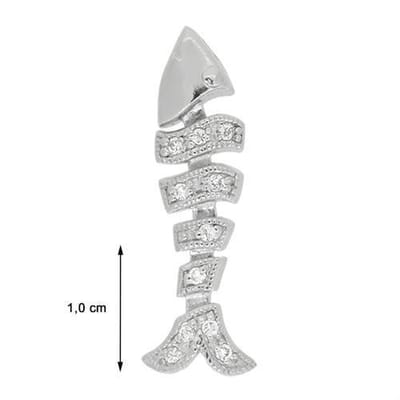Blinx Jewels Zilveren Hanger Vis Stenen Zirkonia