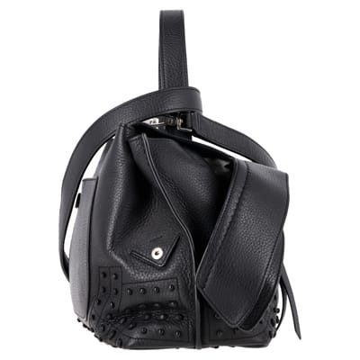 Tod's Wave Handtas met Top Handvat in Zwart Leer