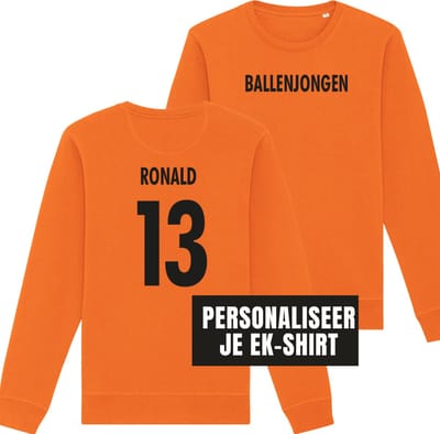 Sweater oranje XL - Gepersonaliseerd - Ballenjongen - soBAD. | WK | Unisex | Sweater dames | Sweater heren | Voetbal