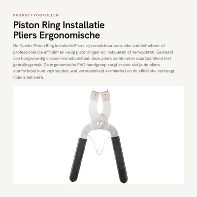 Dailygoods- Zuigerveren Installatie Tang - Zwart/RVS - Ergonomisch Handvat - Maximaal Openen 40 mm - Lengte 170 mm - Chrome Vanadium Staal - Zuigervereninstallatie