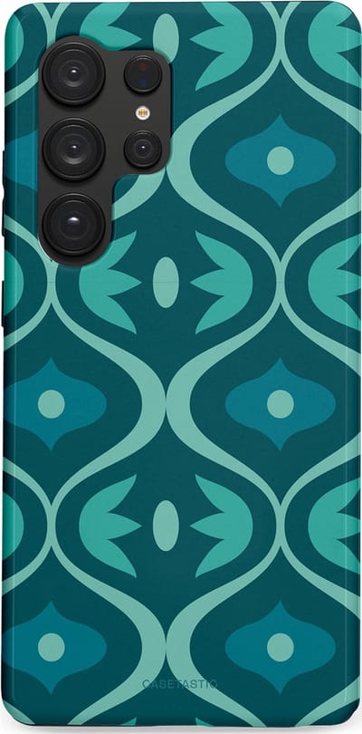 Casetastic hoesje geschikt voor Samsung Galaxy S25 Ultra - Dubbellaagse bescherming - Decoratief Blauwgroen - Fashion Case - Petrol
