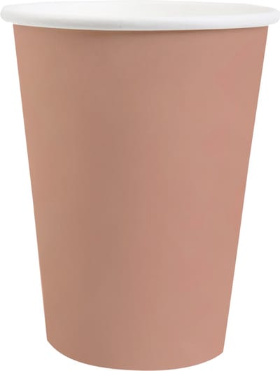 Santex feest/verjaardag bekertjes - 10x stuks - karton - rose goud - 270 ml