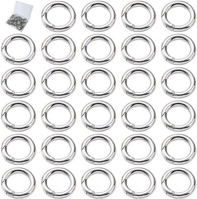 30 stuks veerring ronde karabijnhaak snap clips zilver