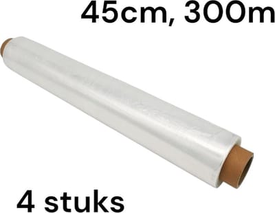 Keukenfolie - Vershoudfolie - Huishoudfolie - Cateringfolie - Bewaarfolie - Plasticfolie - pvcfolie - 45cm x 300m