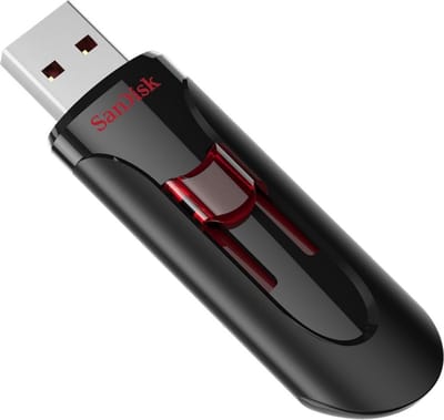 Sandisk Cruzer Glide 3.0 - USB Stick - 128GB - USB3.2/3.0 - Type-A - 100 MB/s - Zwart