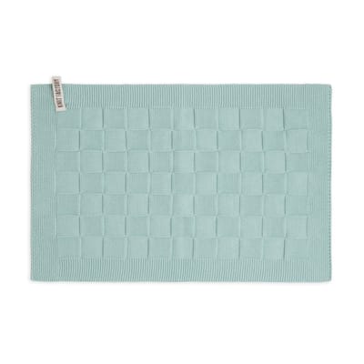 Knit Factory Gebreide Placemat Uni - Rechthoek - Dubbelzijdig te gebruiken - Eetmat - Onderlegger - Mint - Lichtgroen - 50x30 cm